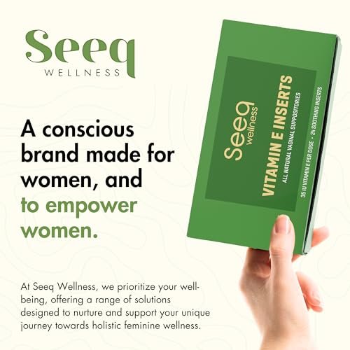 Seeq Wellness Vitamin-E-Zäpfchen – Linderung bei vaginaler Trockenheit und Reizungen – Unterstützung in den Wechseljahren – Natürliche Intimpflege – 35 IE – 24 Stück