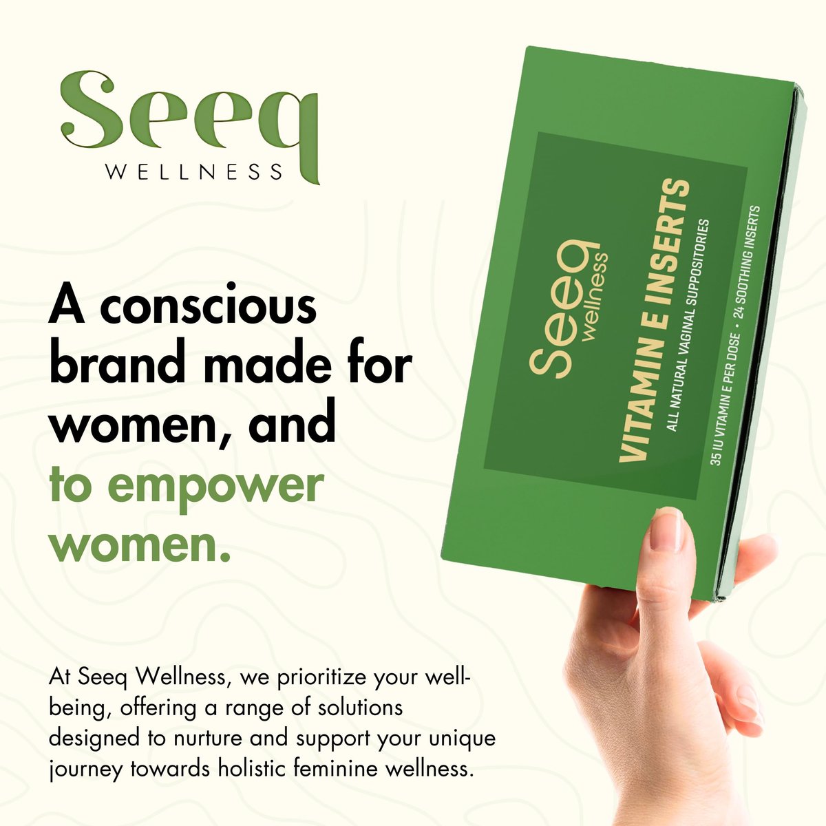 Seeq Wellness Vitamin-E-Zäpfchen – Linderung bei vaginaler Trockenheit und Reizungen – Unterstützung in den Wechseljahren – Natürliche Intimpflege – 35 IE – 24 Stück