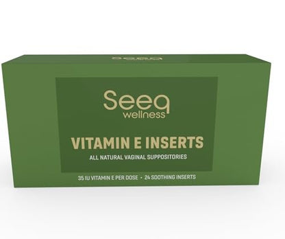 Seeq Wellness Vitamin-E-Zäpfchen – Linderung bei vaginaler Trockenheit und Reizungen – Unterstützung in den Wechseljahren – Natürliche Intimpflege – 35 IE – 24 Stück