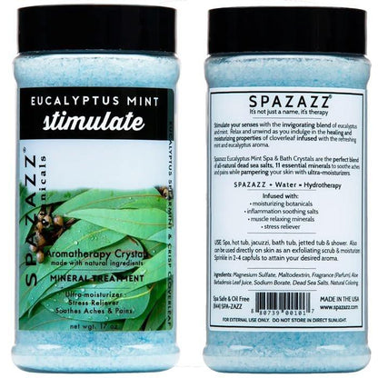 Spazazz Hot Tub Aromatherapie Badesalz Kristalle 3er-Pack - Eukalyptus Minze Belebend - Tropischer Regen Revitalisierend - Honig Mango Erregend - Botanicals Kollektion Düfte zum Entspannen im Whirlpool (17 oz)