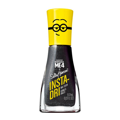 Sally Hansen Insta-Dri Nagellack Despicable Me | Schnelltrocknend, Langhaftend, Streifenfrei Glänzend | Deckend, Glitzernd | 772 Deeply Despicable | Schwarzer Schimmer Nagellack
