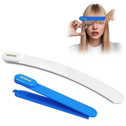 TagRecove Professionelles Haarstyling-Set: DIY-Schneide- und Trimm-Kit mit Clips, Führung für Pony, Stufen, Spliss – Blau