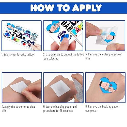 104-teiliges Set Vatertag-Geburtstagsparty-Dekorationen, Aufkleber, temporäre Tattoos für Männer – Best Dad Ever