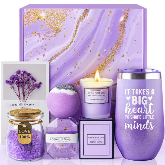 Lehrerin Dankeschön Geschenk für Frauen, Lavendel Spa Geschenkset – Weihnachten, Geburtstag, Rückkehr zur Schule