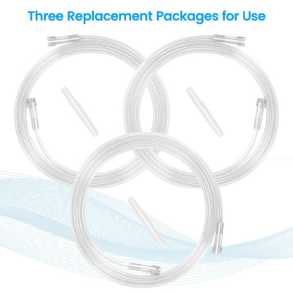 5 Fuß High-Flow Sauerstoffverlängerungsschlauch – Transparent, knickfest, PVC, 3er-Pack