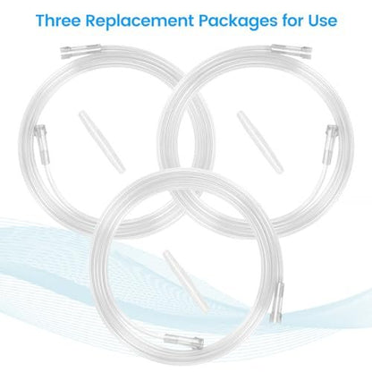 5 Fuß High-Flow Sauerstoffverlängerungsschlauch – Transparent, knickfest, PVC, 3er-Pack
