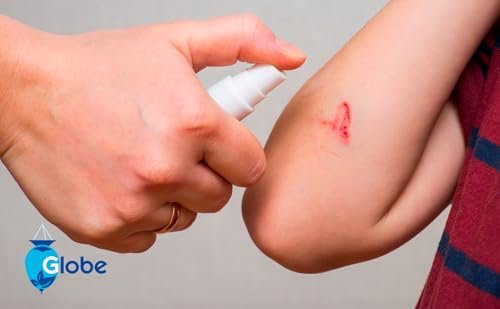 Globe Erste Hilfe Antiseptisches Spray, Wundreiniger, Benzalkoniumchlorid für kleine Schnitte, Schürfwunden und Verbrennungen, 60 ml (1)