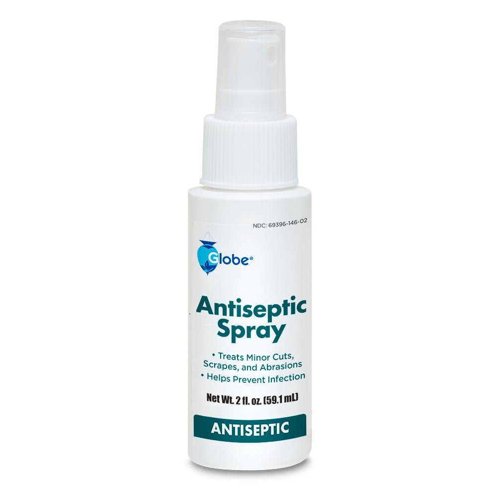 Globe Erste Hilfe Antiseptisches Spray, Wundreiniger, Benzalkoniumchlorid für kleine Schnitte, Schürfwunden und Verbrennungen, 60 ml (1)