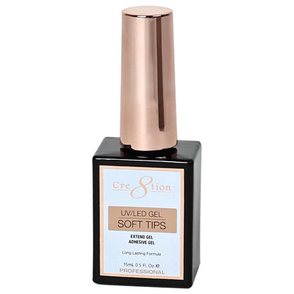 Cre8tion Extend Gel – Professioneller Soft Tips Haftgel für langanhaltende Nagelverlängerungen, 0,5 Fl Oz