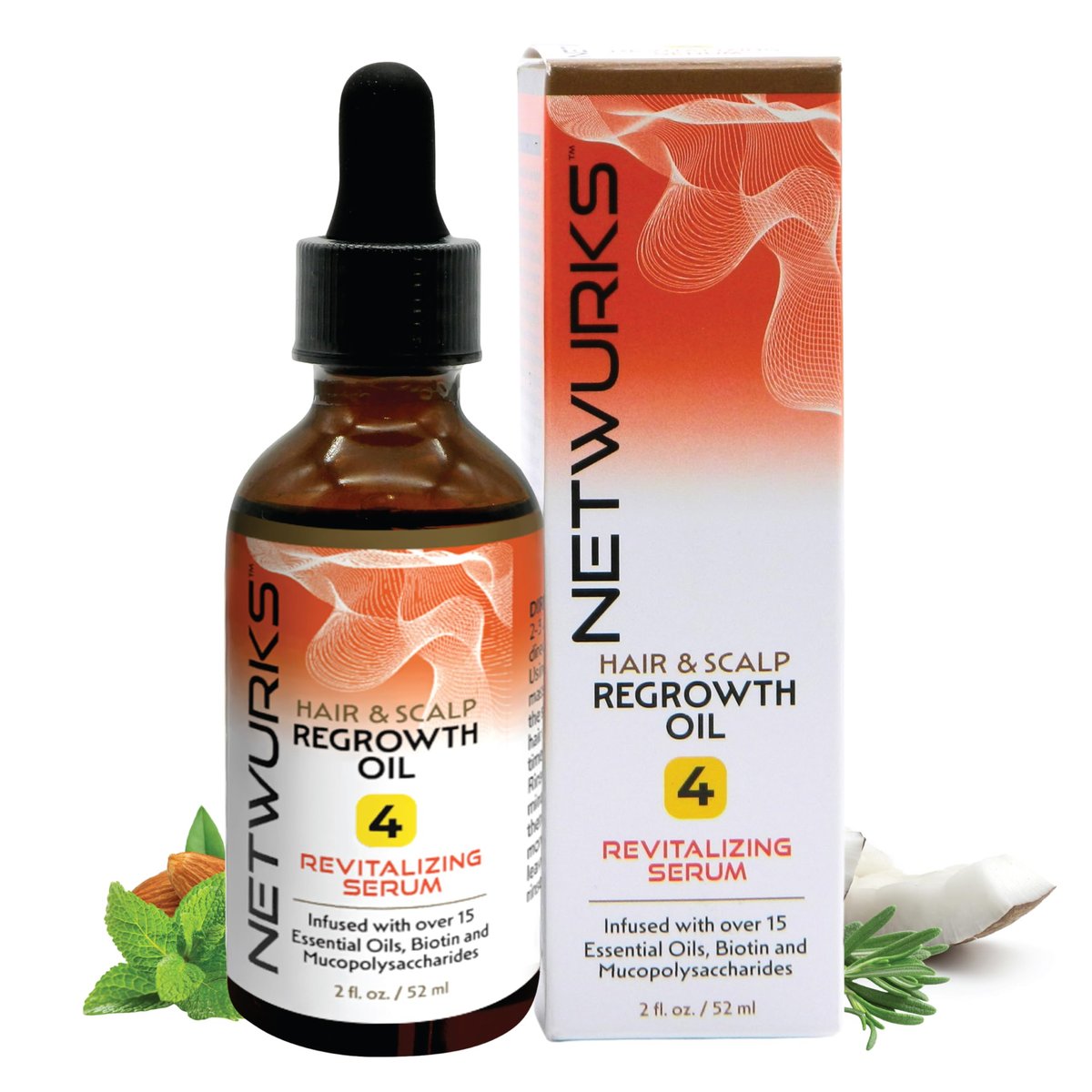 Netwurks Haar- & Kopfhaut-Bonding-Öl | Repariert & befeuchtet die Haarstruktur mit ätherischen Ölen | Fördert eine gesündere Kopfhaut & Haarwachstum | 60 ml