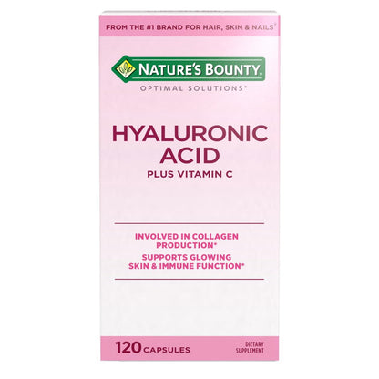 Nature's Bounty Vitamin C und Hyaluronsäure Kapseln – Für strahlende Haut, Immunsystem & Kollagenproduktion, 120 Kapseln (60 Tage Vorrat)