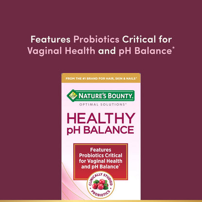 Nature's Bounty Probiotika für Frauen, Vaginale Probiotika für gesundes pH-Gleichgewicht, 2 Milliarden KBE, klinisch geprüfte Stämme, Optimal Solutions pH-Gleichgewicht Kapseln, 30 vegetarische Kapseln