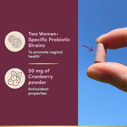 Nature's Bounty Probiotika für Frauen, Vaginale Probiotika für gesundes pH-Gleichgewicht, 2 Milliarden KBE, klinisch geprüfte Stämme, Optimal Solutions pH-Gleichgewicht Kapseln, 30 vegetarische Kapseln