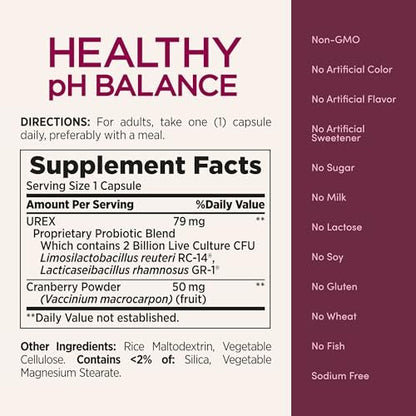 Nature's Bounty Probiotika für Frauen, Vaginale Probiotika für gesundes pH-Gleichgewicht, 2 Milliarden KBE, klinisch geprüfte Stämme, Optimal Solutions pH-Gleichgewicht Kapseln, 30 vegetarische Kapseln