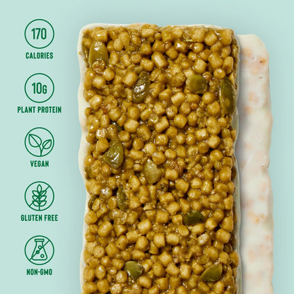 Mezcla Puff-Crispy Proteinriegel - Matcha Vanille - Vegane, glutenfreie Snacks mit 10g Protein für Erwachsene, Reisen, Büro & Schule - 12er Pack
