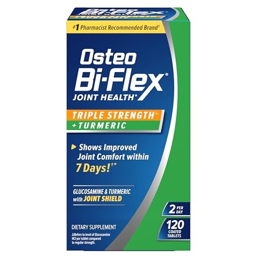 Osteo Bi-Flex Glucosamin Triple Strength mit Kurkuma – 120 Tabletten für 60 Tage, Gelenkunterstützung und Beweglichkeit