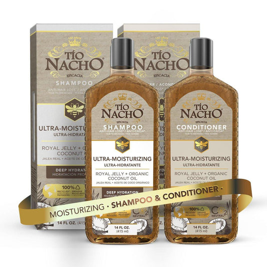 Tio Nacho Ultra-Feuchtigkeitsspendendes Shampoo & Conditioner Set mit Bio-Kokosöl und Gelée Royale – Tiefenhydratation & Anti-Haarausfall für gesünder aussehendes Haar (2 x 414 ml)
