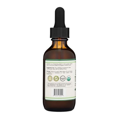 Bio Kurkuma Curcumin mit Schwarzem Pfeffer Tropfen – 1.180 mg, 60 Portionen, 2 Fl Oz – mit Ingwer, Rosmarin & Salbei – von Double Wood