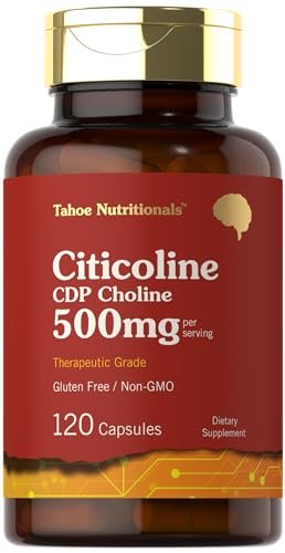 Tahoe Nutritionals Citicolin Supplement | 500mg | 120 Kapseln | CDP-Cholin | Therapeutische Qualität | Non-GMO & Glutenfrei