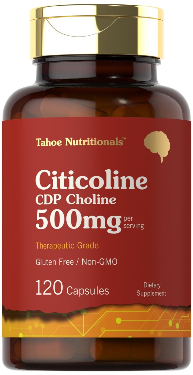 Tahoe Nutritionals Citicolin Supplement | 500mg | 120 Kapseln | CDP-Cholin | Therapeutische Qualität | Non-GMO & Glutenfrei