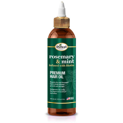 Difeel Rosmarin und Minze Premium Haaröl mit Biotin 8 oz. - Natürliches Öl für Haarwachstum