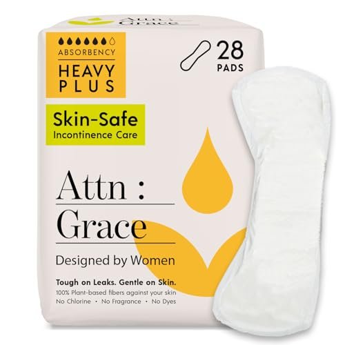 Attn: Grace Heavy Plus Inkontinenz-Einlagen für Frauen, 28er-Pack – Pflanzenbasiert, Hohe Saugfähigkeit, Atmungsaktiv – Einlagen für starke Blasenschwäche & empfindliche Haut