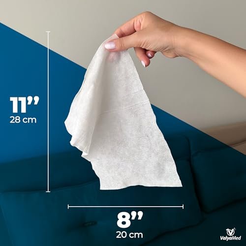 ValyaMed Körperpflegetücher für Erwachsene, XL für den ganzen Körper, Erwachsene und Senioren, Alkoholfrei, Parfümfrei, mit Vitamin E und Provitamin B5, 28 x 20 cm, 96 Tücher (Einzelpackung)