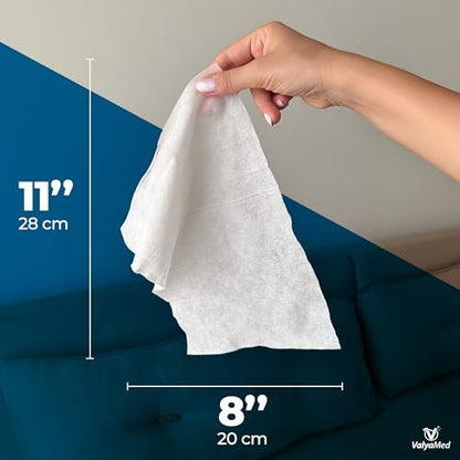 ValyaMed Körperpflegetücher für Erwachsene, XL für den ganzen Körper, Erwachsene und Senioren, Alkoholfrei, Parfümfrei, mit Vitamin E und Provitamin B5, 28 x 20 cm, 96 Tücher (Einzelpackung)
