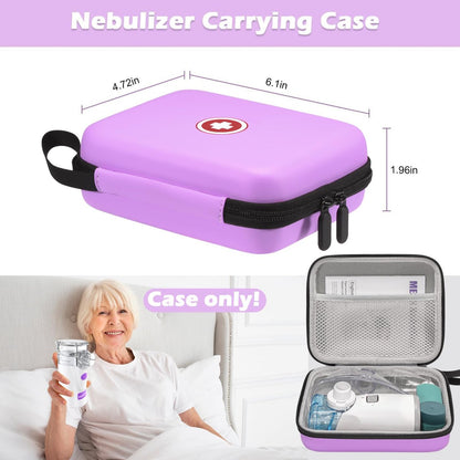 Klawdsky Tragetasche für tragbaren Vernebler, Reise-Medizintasche, Hartschalen-Notfalltasche für Inhalator-Spacer für Erwachsene (nur Tasche) Lila