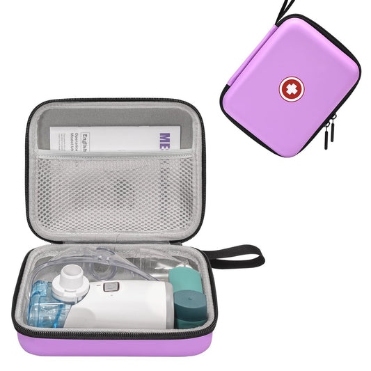 Klawdsky Tragetasche für tragbaren Vernebler, Reise-Medizintasche, Hartschalen-Notfalltasche für Inhalator-Spacer für Erwachsene (nur Tasche) Lila
