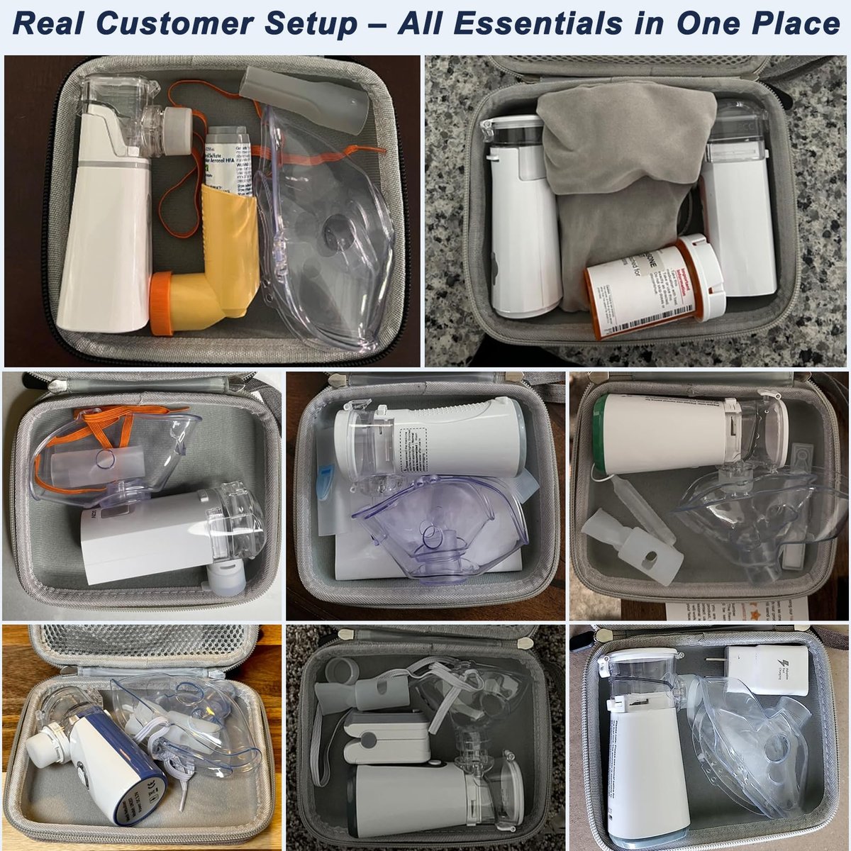 Klawdsky Tragetasche für tragbaren Vernebler, Reise-Medizintasche, Hartschalen-Notfalltasche für Inhalator-Spacer für Erwachsene (nur Tasche) Lila