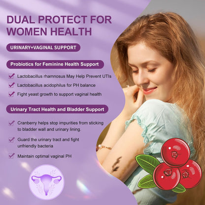 OMOGS Frauen Probiotikum 180 Milliarden KBE, 18 Stämme mit organischen Präbiotika, Cranberry-Extrakt, D-Mannose & Verdauungsenzyme – für Verdauung, Immunsystem, pH-Gleichgewicht & Harnwegsgesundheit, 90 Kapseln
