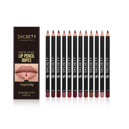 Baorder 12er Set Matte Lip Liner – Wasserdichte, langanhaltende Lippenkonturenstifte in Nude-Tönen zum Definieren und Ausfüllen der Lippen