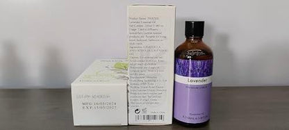 Lavendel 3,38 fl.oz Ätherisches Öl, PHATOIL Aromatherapie-Öl für Diffuser, Luftbefeuchter, Perfekt für DIY Seife, Kerzen, Badebomben (100ml)