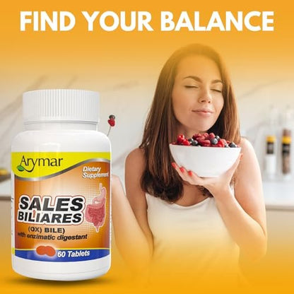 Arymar Sales Biliares Ox Galle mit Verdauungsenzymen 60 Tabletten