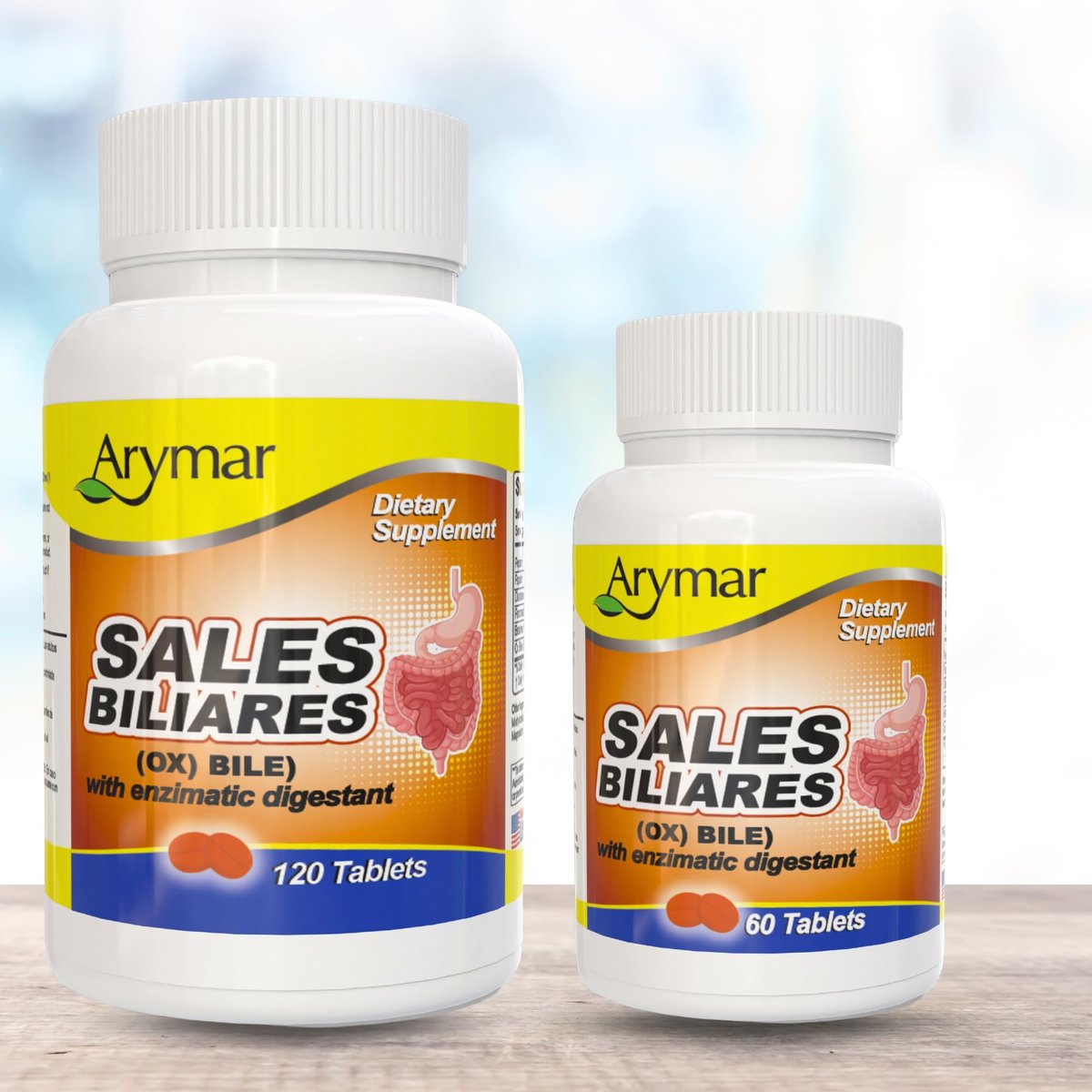 Arymar Sales Biliares Ox Galle mit Verdauungsenzymen 60 Tabletten