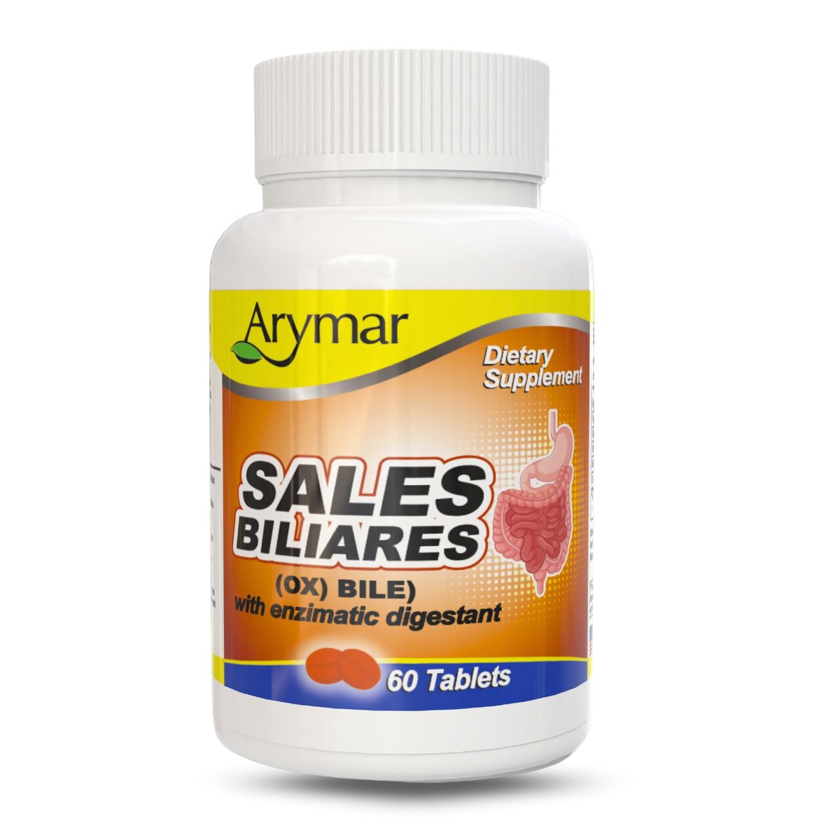 Arymar Sales Biliares Ox Galle mit Verdauungsenzymen 60 Tabletten