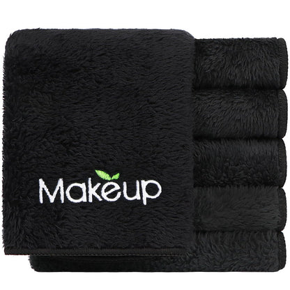 Orighty 6er-Pack Premium Makeup Remover Waschlappen – Superweiche, schnell trocknende Mikrofaser-Gesichtstücher für die Reinigung, 33 x 33 cm, Schwarz