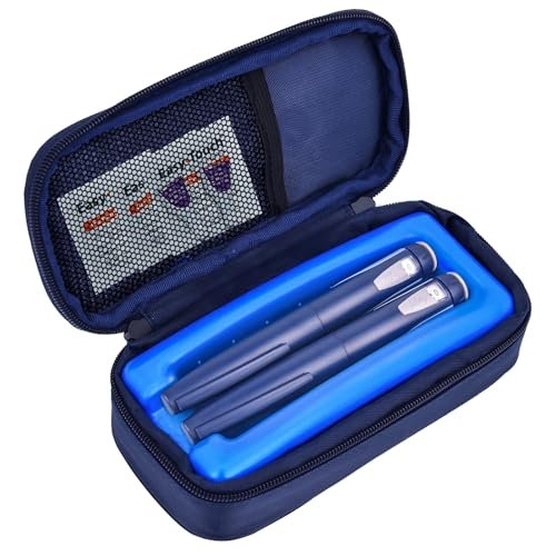Cruxer Insulin-Kühler Reiseetui für Stifte – TSA-geprüfte, isolierte Medikamententasche mit Kühlakkus – Diabetes-Reiseorganizer für Insulin-Pens