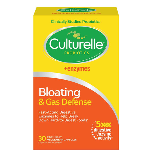 Culturelle Blähungen & Gas Abwehr – Verdauungsenzyme & Probiotika für die Verdauungsgesundheit, 30 Kapseln, unterstützt bei gelegentlichen Verdauungsbeschwerden