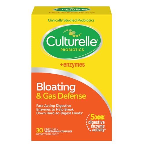 Culturelle Blähungen & Gas Abwehr – Verdauungsenzyme & Probiotika für die Verdauungsgesundheit, 30 Kapseln, unterstützt bei gelegentlichen Verdauungsbeschwerden