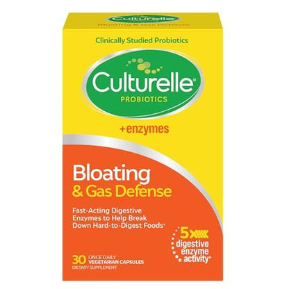 Culturelle Blähungen & Gas Abwehr – Verdauungsenzyme & Probiotika für die Verdauungsgesundheit, 30 Kapseln, unterstützt bei gelegentlichen Verdauungsbeschwerden