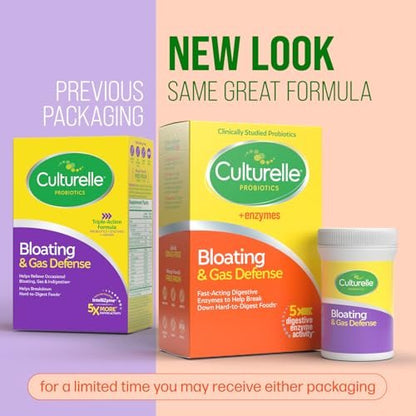 Culturelle Blähungen & Gas Abwehr – Verdauungsenzyme & Probiotika für die Verdauungsgesundheit, 30 Kapseln, unterstützt bei gelegentlichen Verdauungsbeschwerden