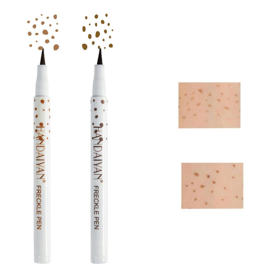 2er-Pack Sommersprossenstift, wasserfest, 2 Farben, natürlich wirkende falsche Gesichts-Sommersprossen, langanhaltend, für einen mühelosen Sonnenkuss-Look