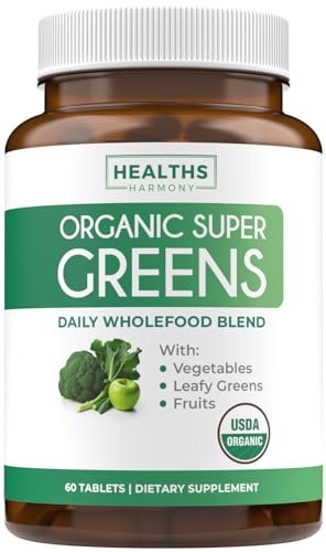 Bio Super Greens Pulver – Organische Früchte & Gemüse für Erwachsene mit 28 Superfoods, vegan & non-GMO (1-Monatsvorrat)