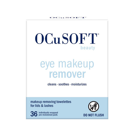 OCuSOFT Beauty Augen-Make-up-Entferner, einzeln verpackte Make-up-Entfernungstücher für Gesicht, Lid und Wimpern, 36 Stück