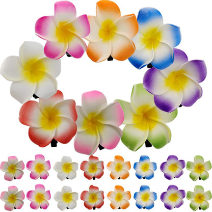 ROYHOO 40 Stück Frangipani Künstliche Schaumstoff Haarklammern für Braut, Hochzeit, Luau, Strand, Tropische Partydekorationen