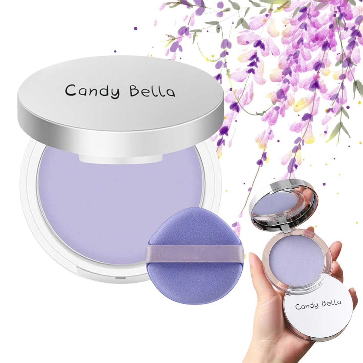 Matte Foundation Puder, Jelly Setting Puder mit Mini-Puff, Puderfreie ölkontrollierende Gesichtspresspuder für langanhaltendes seidig-weiches, wasserfestes Make-up
