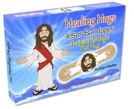 Healing Hugs Jesus Bandagen - Premium Klebeverbände mit umarmendem Jesus von Hug-a-BooBoo, Die Jesus-Bandagen die umarmen! 24er Box