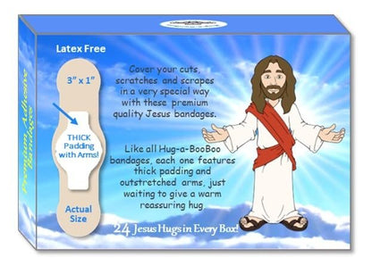 Healing Hugs Jesus Bandagen - Premium Klebeverbände mit umarmendem Jesus von Hug-a-BooBoo, Die Jesus-Bandagen die umarmen! 24er Box